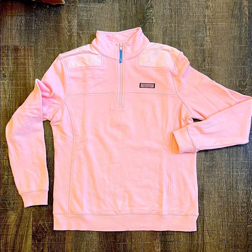 Vineyard Vines pigment dyed Light Pink Zip-Up Shep Shirt Sweater